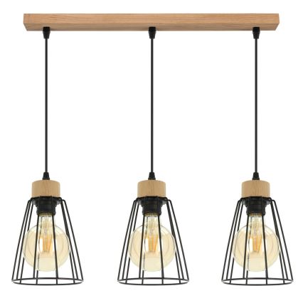 Spot-Light - Lühter ORAZIO 3xE27/60W/230V tamm