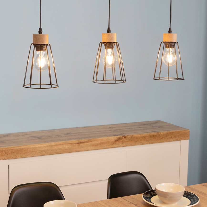 Spot-Light - Lühter ORAZIO 3xE27/60W/230V tamm