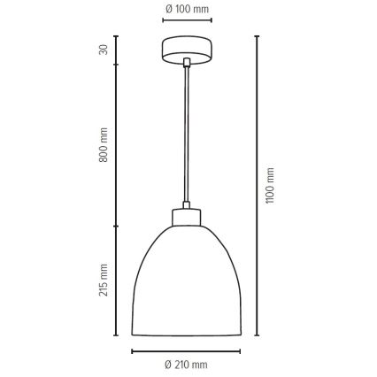 Lühter ALESSANDRO 1xE27/60W/230V tamm - FSC sertifitseeritud