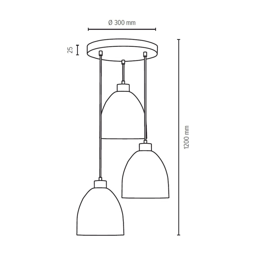 Lühter AURA 3xE27/60W/230V pöök - FSC sertifitseeritud