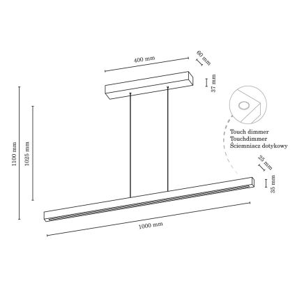 LED Hämardatav lühter SMAL LED/15W/230V tamm - FSC sertifitseeritud