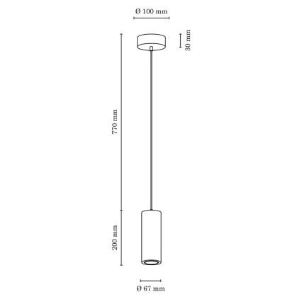 LED Lühter PIPE 1xGU10/5W/230V matt tamm - FSC sertifitseeritud