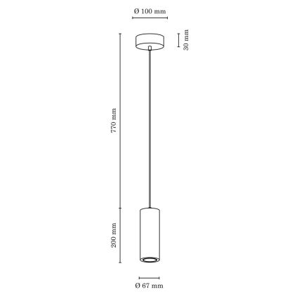 LED Lühter PIPE 1xGU10/5W/230V pöök - FSC sertifitseeritud