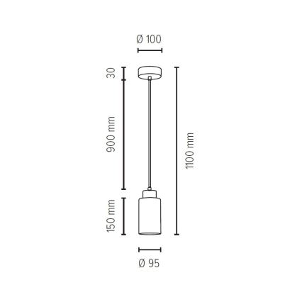 Lühter BOSCO 1xE27/60W/230V tamm - FSC sertifitseeritud