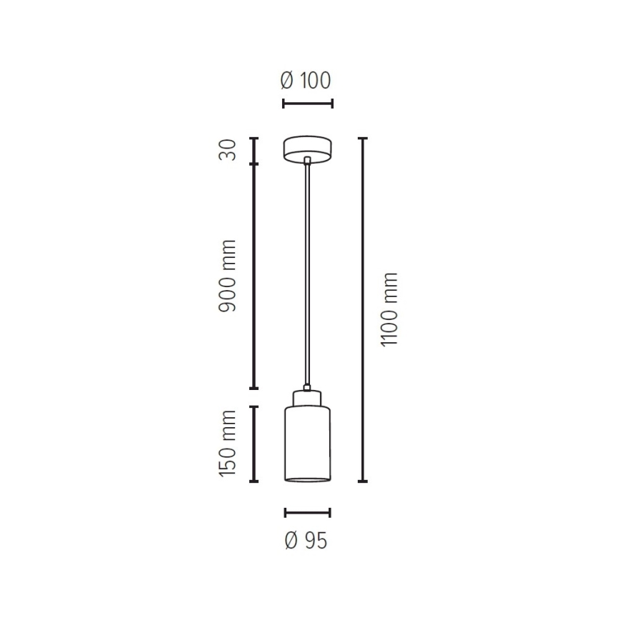 Lühter BOSCO 1xE27/60W/230V tamm - FSC sertifitseeritud