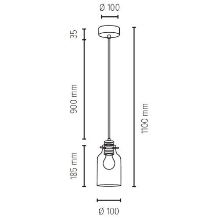 Lühter ALESSANDRO 1xE27/60W/230V tamm - FSC sertifitseeritud