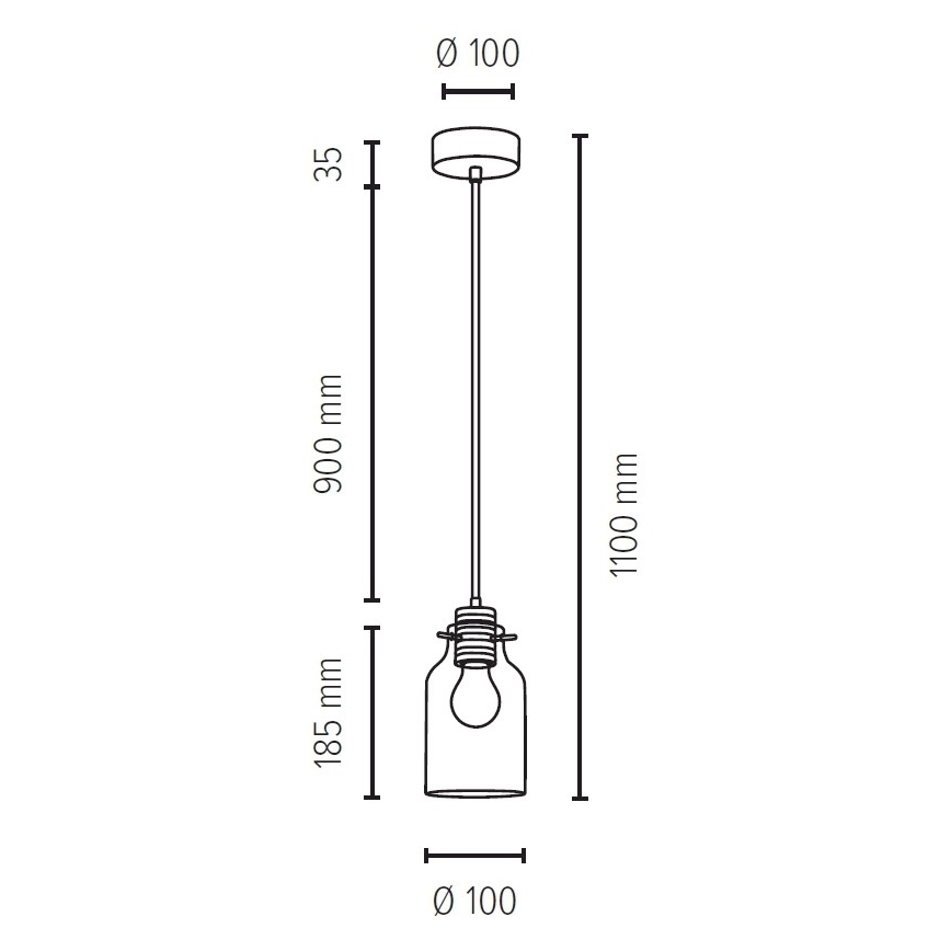Lühter ALESSANDRO 1xE27/60W/230V tamm - FSC sertifitseeritud