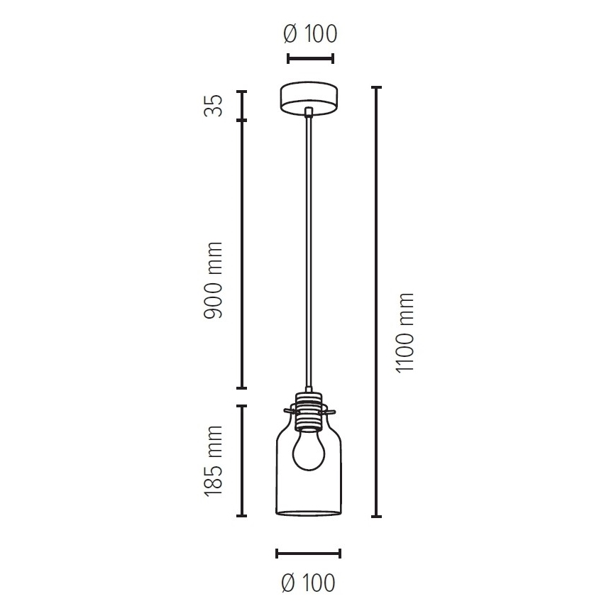 Lühter ALESSANDRO 1xE27/60W/230V pöök - FSC sertifitseeritud