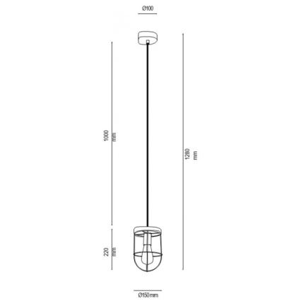 Lühter NETUNO 1xE27/60W/230V tamm