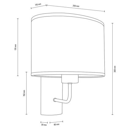 Seinavalgusti MERCEDES 1xE27/25W/230V valge/tamm – FSC sertifitseeritud