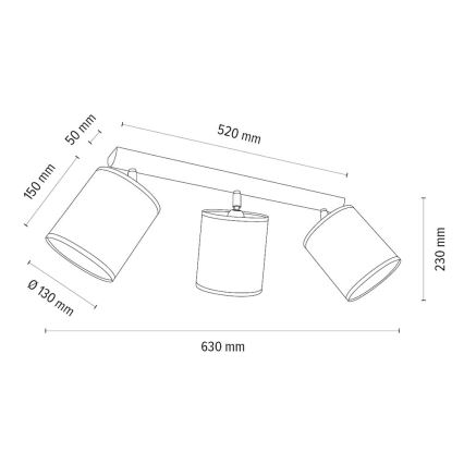 Kohtvalgusti BENITA 3xE27/25W/230V kreemikas/tamm – FSC sertifitseeritud