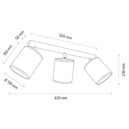 Kohtvalgusti BENITA 3xE27/25W/230V valge/tamm – FSC sertifitseeritud