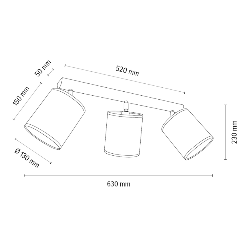 Suunatav laevalgusti BENITA 3xE27/25W/230V pruun/tamm