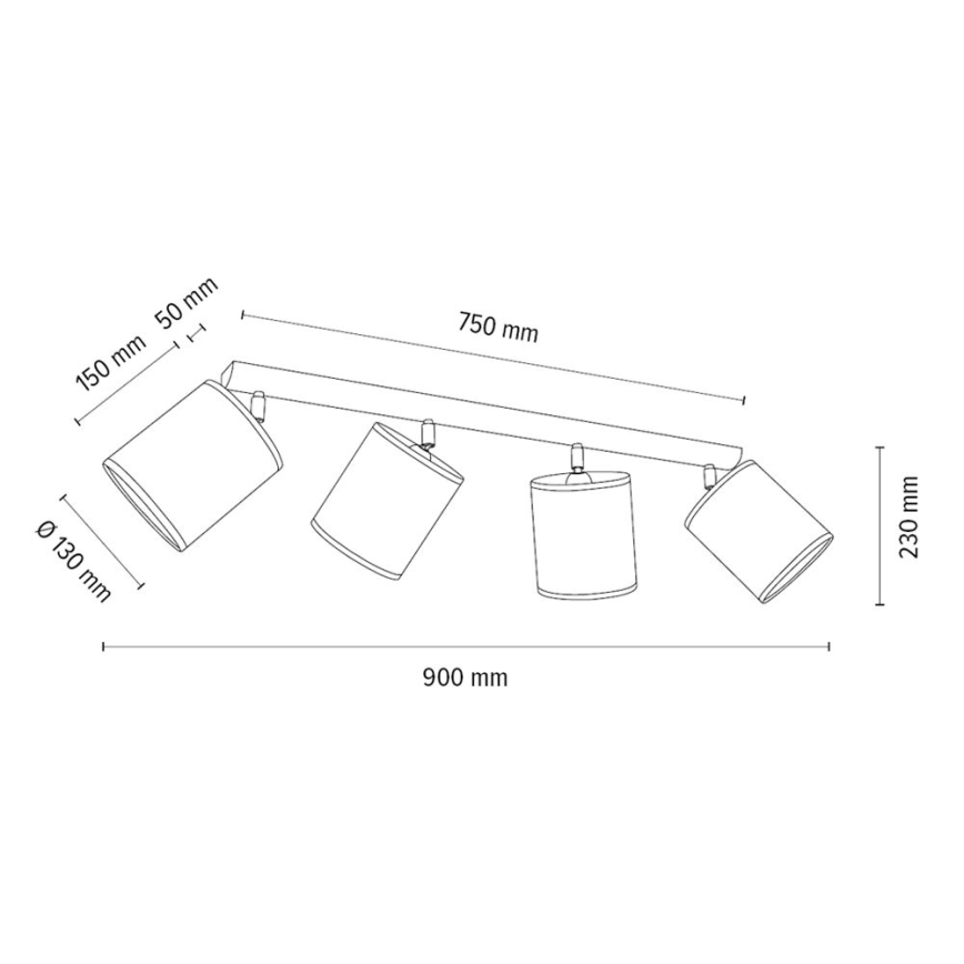 Kohtvalgusti BENITA 4xE27/25W/230V, pruun/tamm