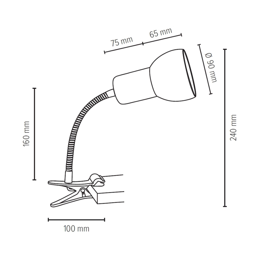 Painduv klambriga lamp SVENDA 1xE27/60W/230V tamm/valge