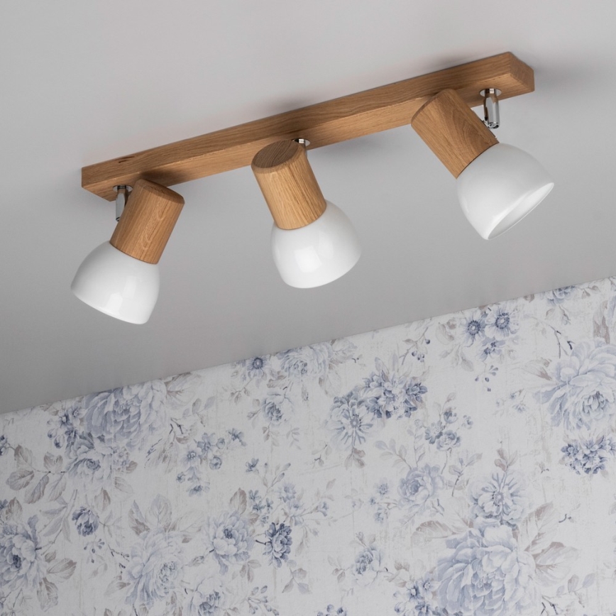 Laespott SVENDA 3xE27/60W/230V tamm/valge