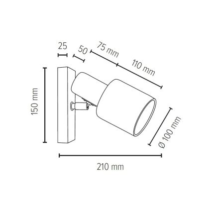 Kohtvalgusti seinale TREEHOUSE 1xE27/25W/230V tamm - FSC sertifitseeritud