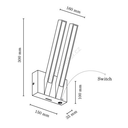 LED Seinavalgusti LINUS 2xLED/3W/230V matt tamm - FSC sertifitseeritud