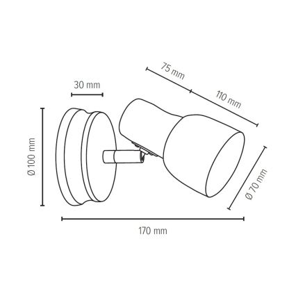 Kohtvalgusti seinale SVANTJE 1xE14/40W/230V pöök - FSC sertifitseeritud