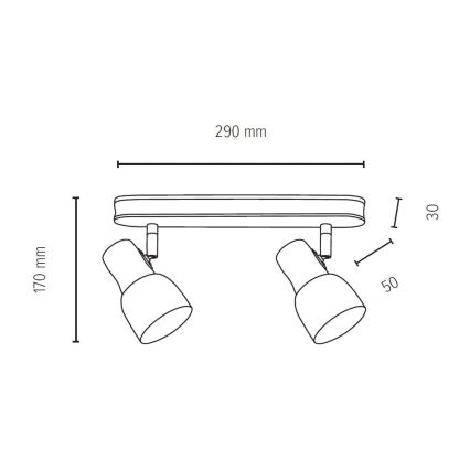 Kohtvalgusti SVANTJE 2xE14/40W/230V kask - FSC sertifitseeritud