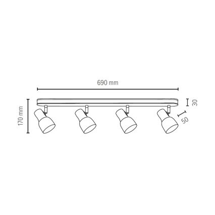 Kohtvalgusti SVANTJE 4xE14/40W/230V kask - FSC sertifitseeritud