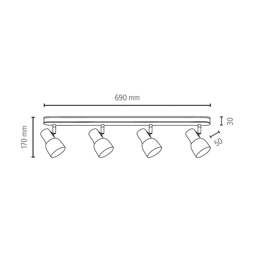 Kohtvalgusti SVANTJE 4xE14/40W/230V kask - FSC sertifitseeritud
