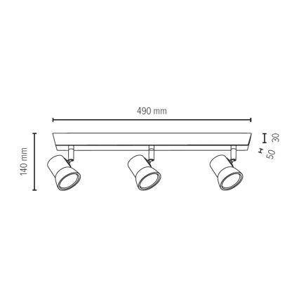 LED Kohtvalgusti VENLA 3xGU10/5W/230V tamm - FSC sertifitseeritud