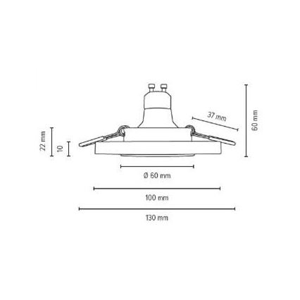 LED Süvistatav valgusti VITAR 1xGU10/5W/230V betoon - FSC sertifitseeritud