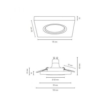 LED Süvistatav valgusti VITAR 1xGU10/5W/230V CRI 90 tamm – FSC sertifitseeritud
