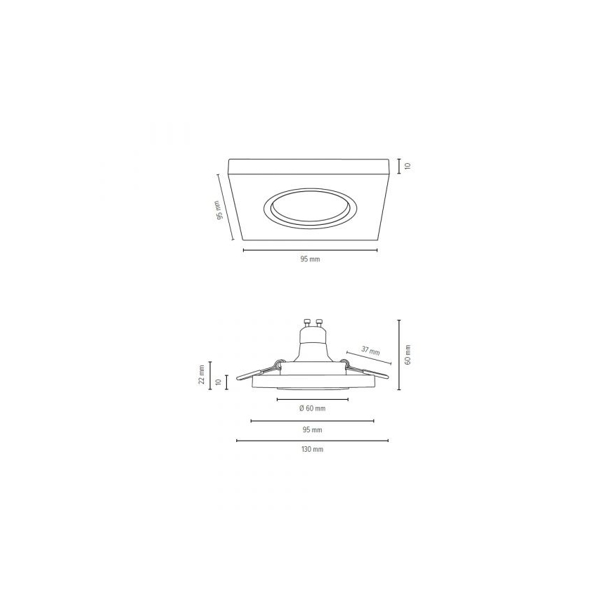 LED Süvistatav valgusti VITAR 1xGU10/5W/230V CRI 90 tamm – FSC sertifitseeritud