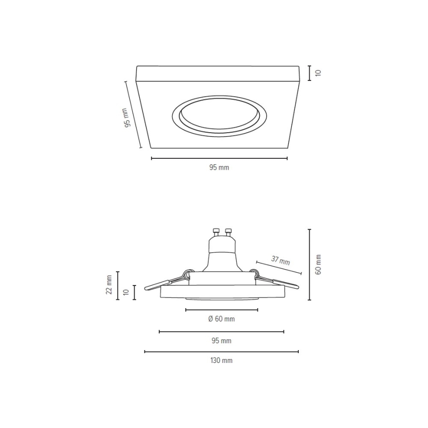 KOMPLEKT 3x LED Süvistatav valgusti VITAR 1xGU10/5W/230V CRI 90 tamm – FSC sertifitseeritud