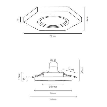 LED Süvistatav valgusti VITAR 1xGU10/5W/230V CRI 90 pöök – FSC sertifitseeritud