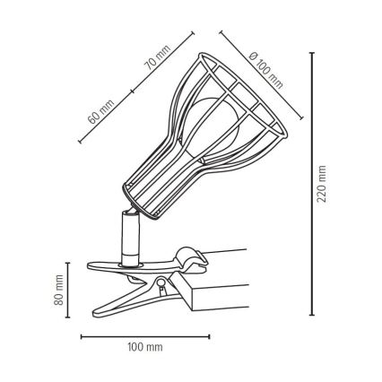 Klambriga lamp MEGAN 1xE14/40W/230V - FSC sertifitseeritud