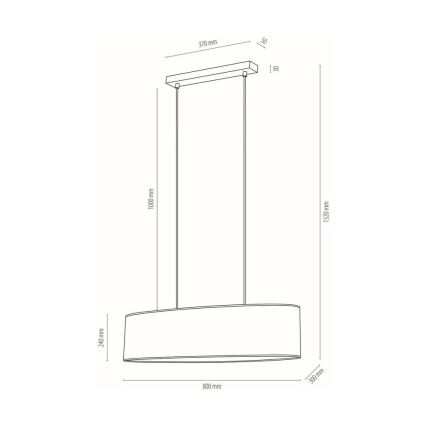 Lühter BOHO 2xE27/40W/230V tamm  - FSC sertifitseeritud