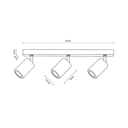 LED Kohtvalgusti lakke MATTI 3xGU10/5W/230V tamm - FSC sertifitseeritud