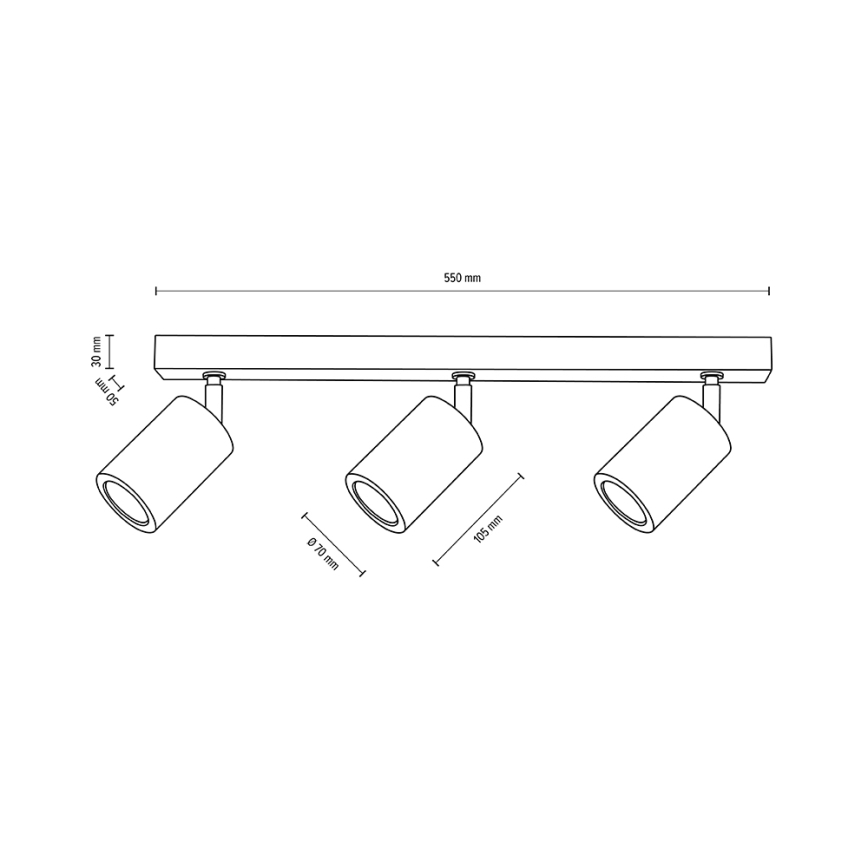 LED Kohtvalgusti lakke MATTI 3xGU10/5W/230V tamm