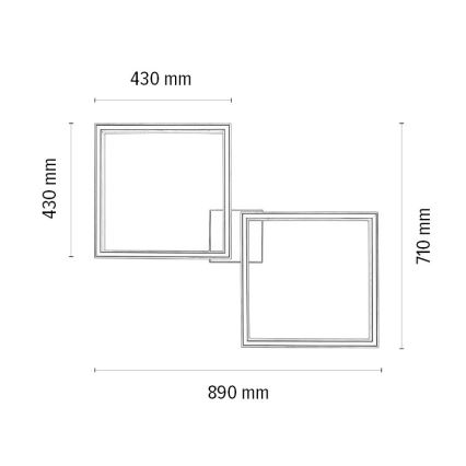 LED Hämardatav laevalgusti RAMME 2xLED/24W/230V tamm – FSC sertifitseeritud