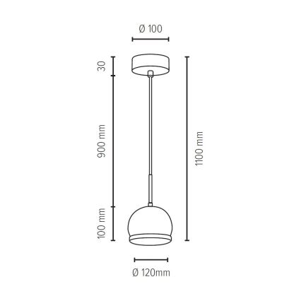 LED Lühter BALL WOOD 1xGU10/5W/230V matt tamm