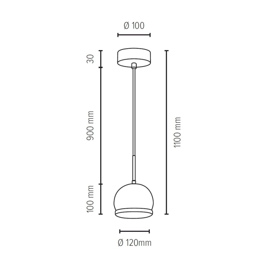 LED Lühter BALL WOOD 1xGU10/5W/230V matt tamm