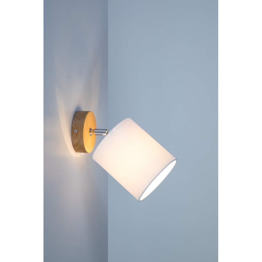 Kohtvalgusti seinale APRILLIA 1xE27/25W/230V valge tamm - FSC sertifitseeritud