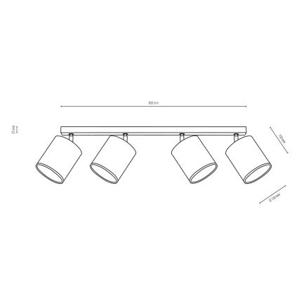 Kohtvalgusti APRILLIA 4xE27/25W/230V tamm, must - FSC sertifitseeritud