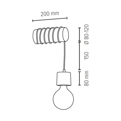 Seinavalgusti TRABO 1xE27/60W/230V mänd - FSC sertifitseeritud