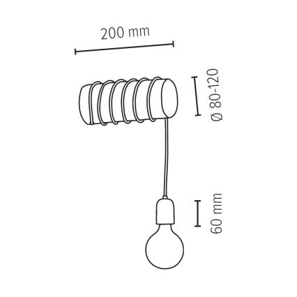 Seinavalgusti TRABO 1xE27/25W/230V mänd - FSC sertifitseeritud