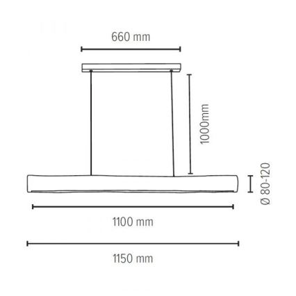 LED Hämardatav lühter LUCAS LED/33W/230V mänd - FSC sertifitseeritud