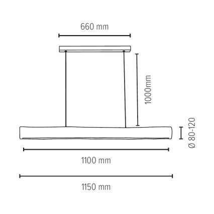 LED Hämardatav lühter LUCAS LED/33W/230V mänd
