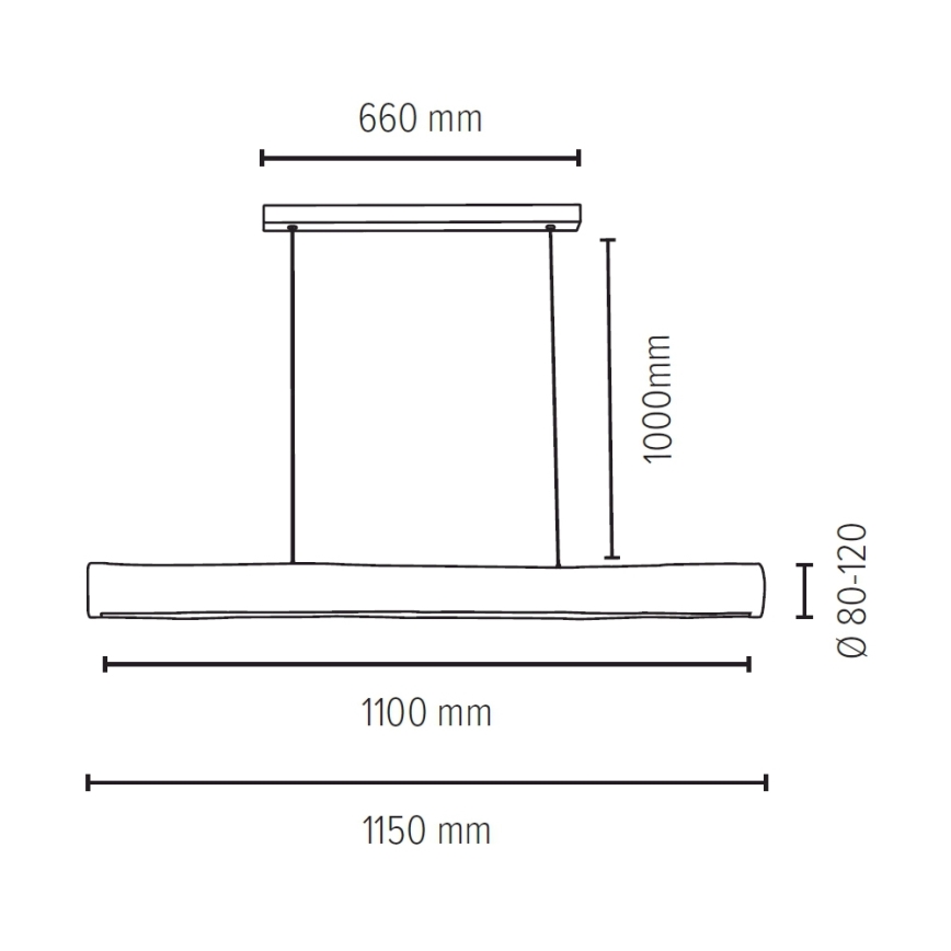 LED Hämardatav lühter LUCAS LED/33W/230V mänd