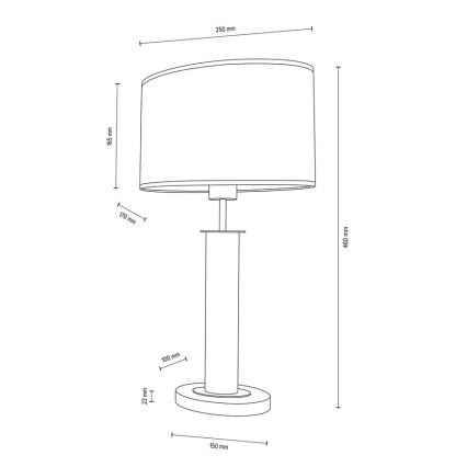 Laualamp MERCEDES 1xE27/40W/230V 46 cm valge/tamm – FSC sertifitseeritud