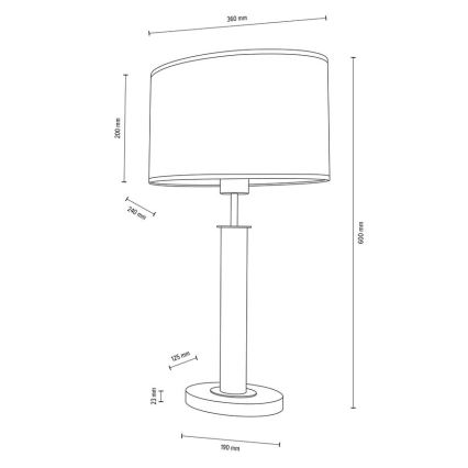 Laualamp MERCEDES 1xE27/40W/230V 60 cm kreemikas/tamm – FSC sertifitseeritud