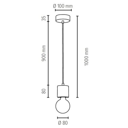 Lühter PINO 1xE27/60W/230V mänd - FSC sertifitseeritud