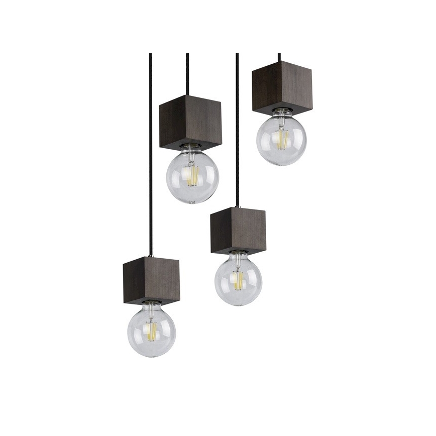 Lühter TRONGO ROUND 4xE27/60W/230V pöök - FSC sertifitseeritud
